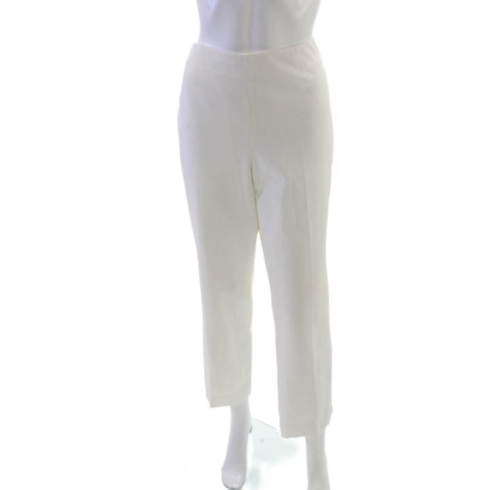 Peace of Cloth Womens Cropped White Polyester Pants Size 12